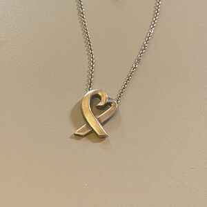 Tiffany & Co. Silver Paloma Picasso "Loving Heart" Necklace with Heart Pendant